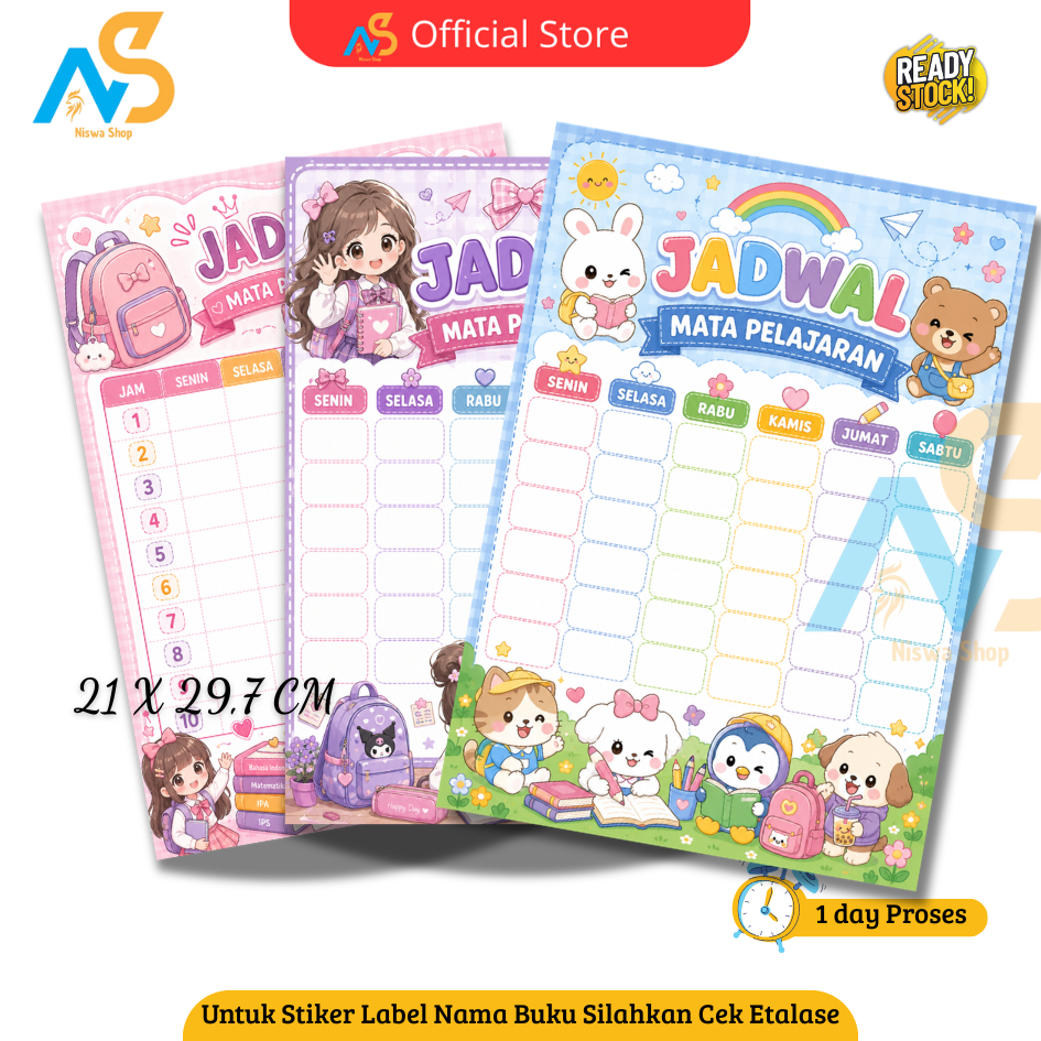 MATA School Lesson Schedule Poster - Lesson Schedule Poster Sticker - A4 Size Lesson Schedule - สติ๊