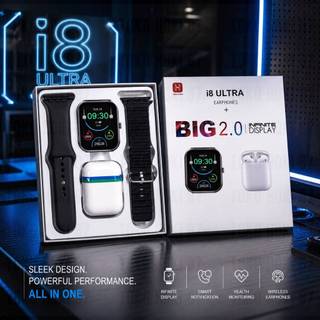 Smartwatch i8 Ultra Watch 8 Free 2 Tali+Earphone TWS Fitness Tracker Bluetooth