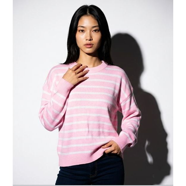 Kila Bornie Strip Oversize Sweater เสื้อถักผู้หญิงพรีเมี่ยมหนาล่าสุด