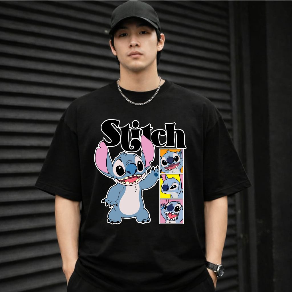 DAILY URBAN / / เสื้อยืดสีดํา JAPANESE STITCH 3 EMO D / DISTRO CLOTHES / เสื้อยืด JUMBO / UNISEX TSH