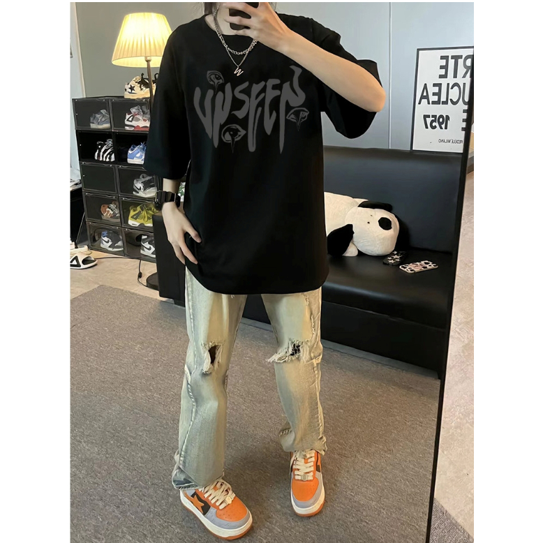 เสื้อยืด BIGSIZE (ไซส์ M - 6XL) Oversize UNSEEN เสื้อยืดเกาหลี Jumbo Oblong หลวมผู้ชายผู้หญิง 6XL 5X