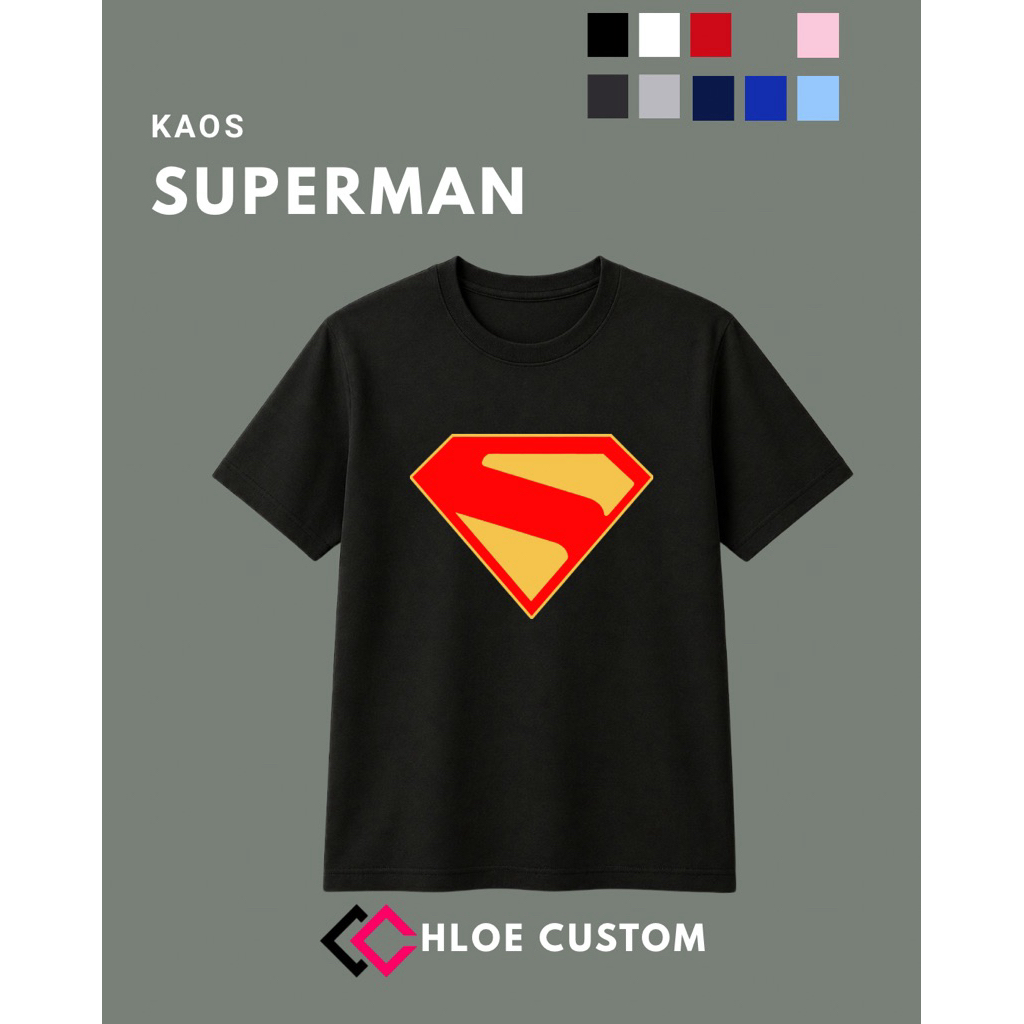 เสื้อยืด Superman Vector ล่าสุด 2026 Size S-3XL Unisex