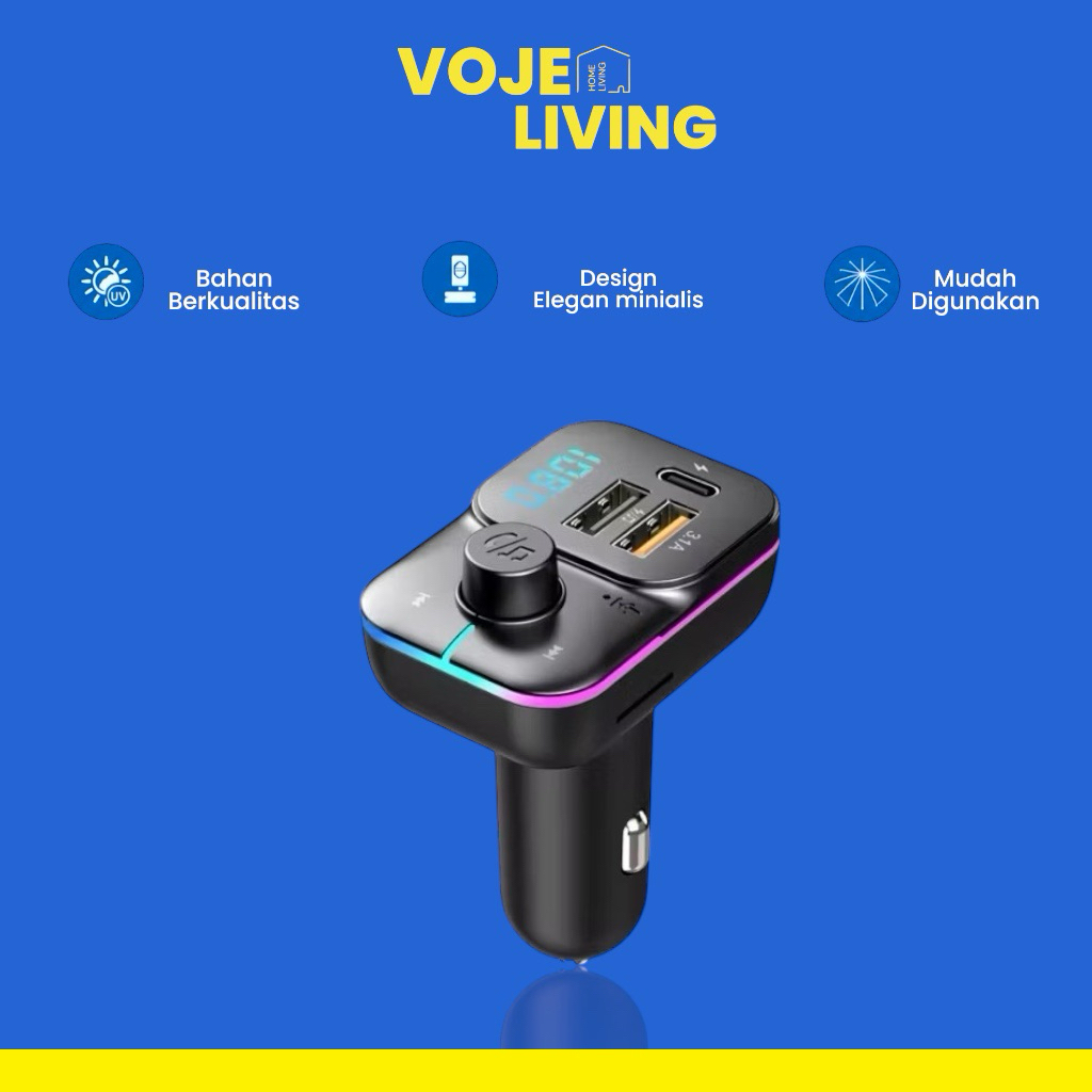 VOJE LIVING ที่ชาร์จแบตในรถ USB Dual PD25W TYPE C 3.1A การชาร์จอย่างรวดเร็วระหว่างการชาร์จ