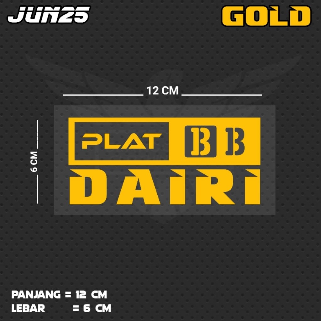 BB DAIRI PLATE สติ๊กเกอร์ตัดน้ํา | JUN25 SUT