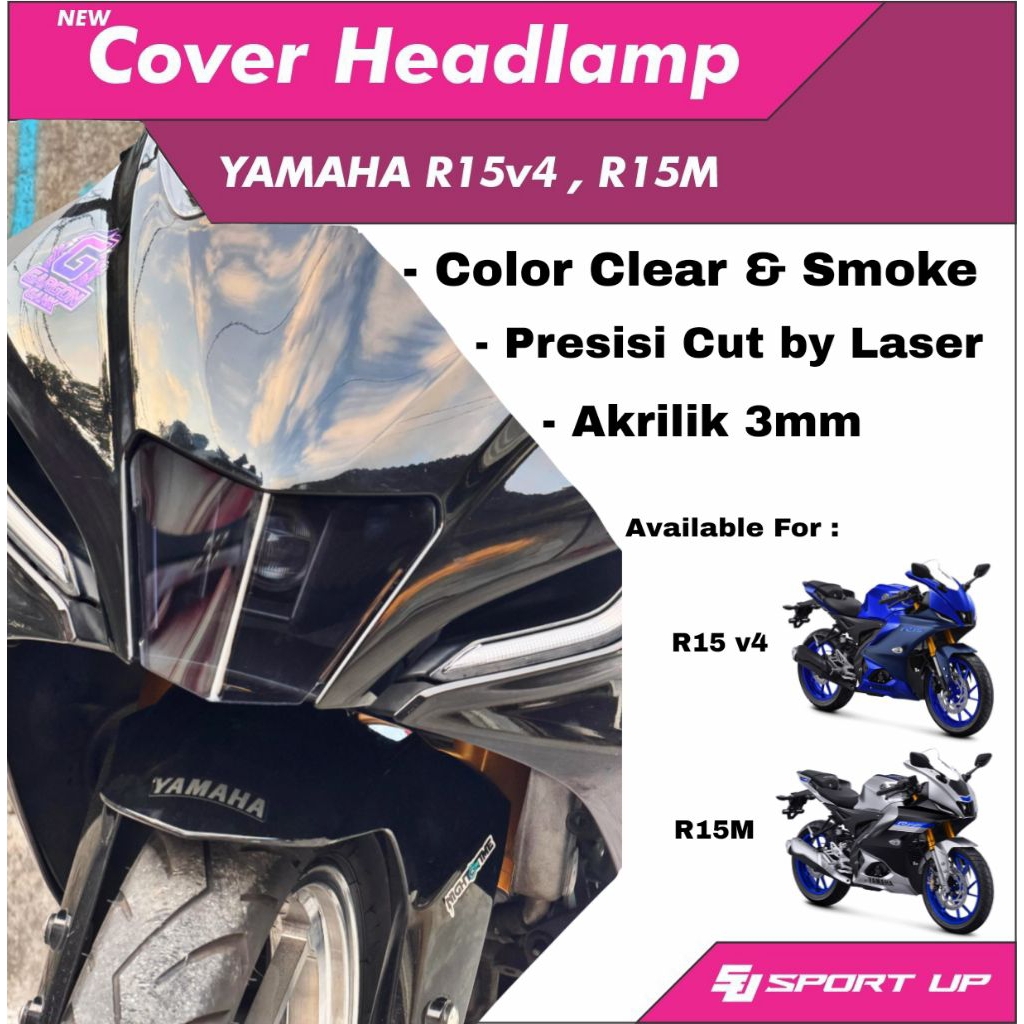 Yamaha R15 V4 R15M อะคริลิค 3 มม. PNP ไฟหน้าไฟหน้า Protector