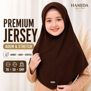 Hijab Bergo Anak Jersey Premium TK SD SMP | Adem Stretch Anti Tembem | Jilbab Instan Sekolah