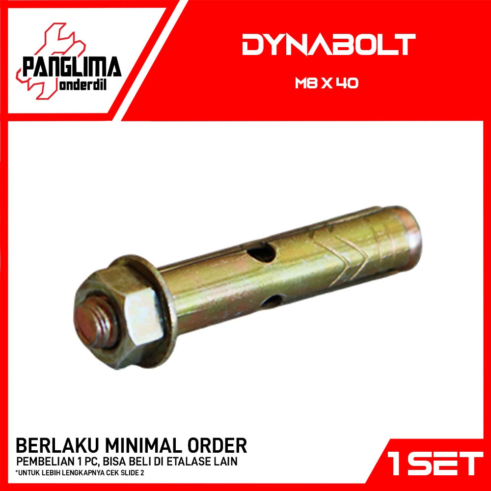 WHOLESALE Dynabolt M8 X 40 คอนกรีต Bolt Baud สกรูสกรู Ramset Dinabol Anchor Dyna Bolt Bold 8mm x 40m