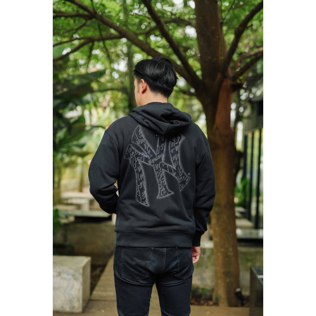 MLB NY New York Basic Mega Logo Zip Hoodie Black Original