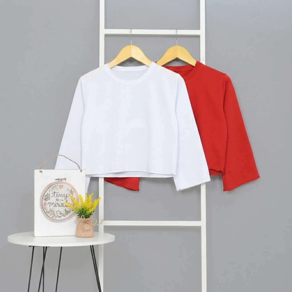 MERAH Axxon เสื้อผ้าประกาศอิสรภาพสีแดงและสีขาวเสื้อสเวตเตอร์ Crewneck สําหรับเด็กผู้หญิงอายุ 4 ถึง 1