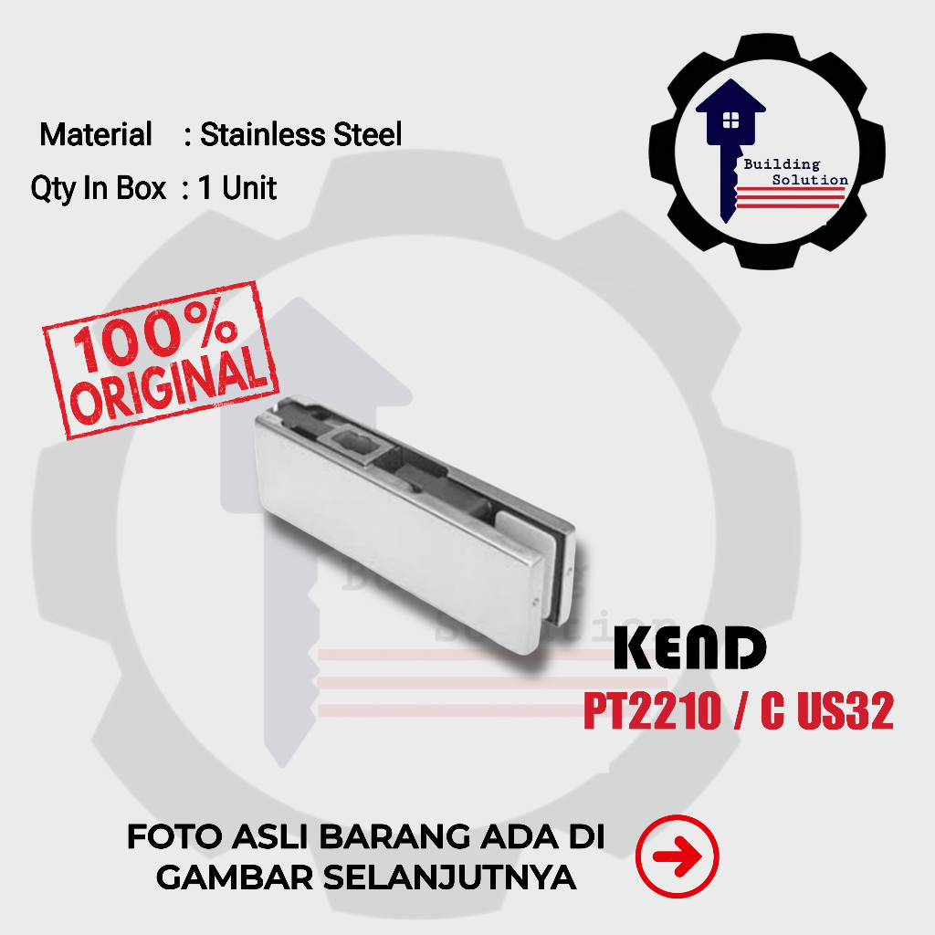 KEND PT 2210/C US32D Original Glass Fitting สําหรับบานพับชั้น CISA Serie 60231-04 / 60241-05 ll KEND