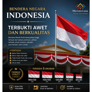 Bendera Pusaka Merah Putih Katun Premium Termurah Ukuran Besar dan  Kecil Kualitas Terbaik
