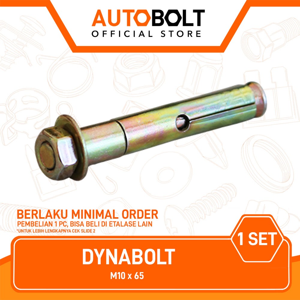 WHOLESALE Dynabolt M10 x 65 Baud Budd สกรูคอนกรีต Ramset Dyna Bolt Bold Dinabol Anchor 10mm x 65mm 1