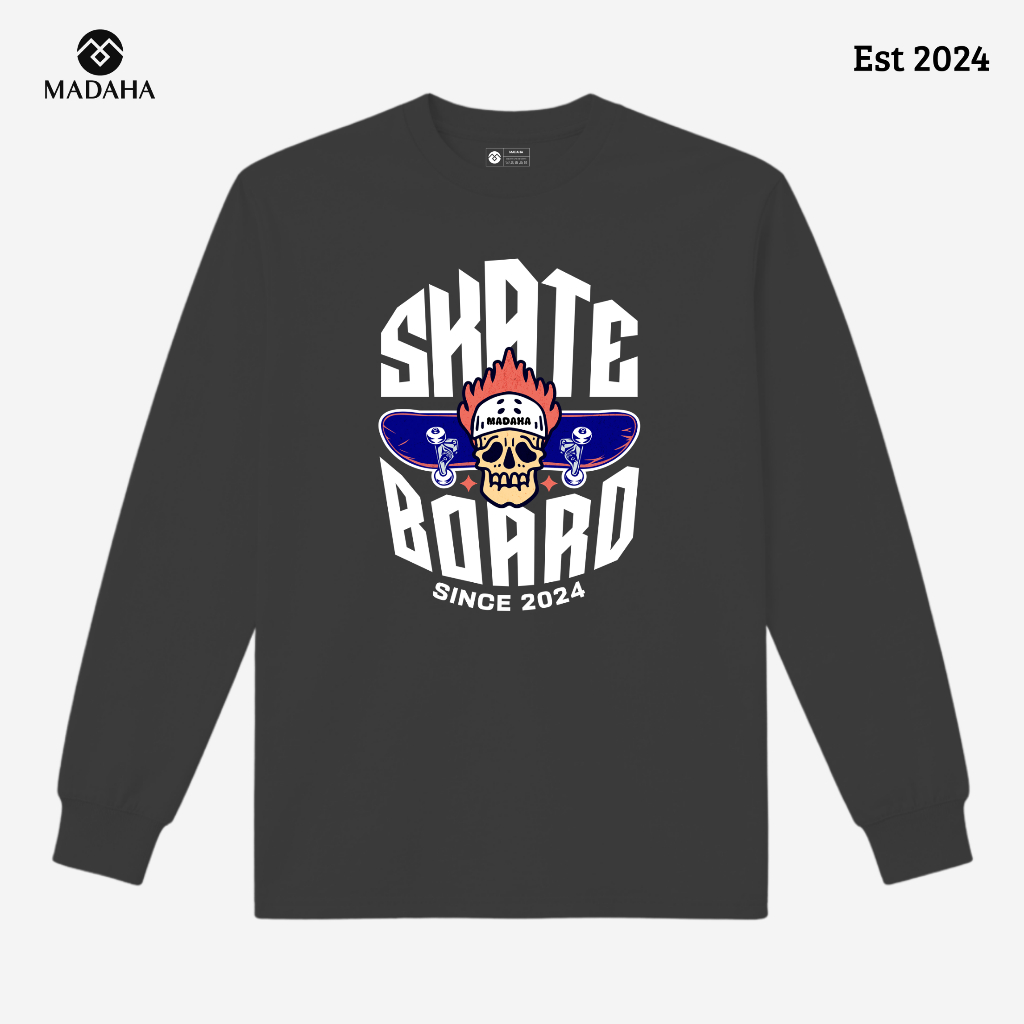 Madaha Long Sleeve Skate Board Society T-Shirt