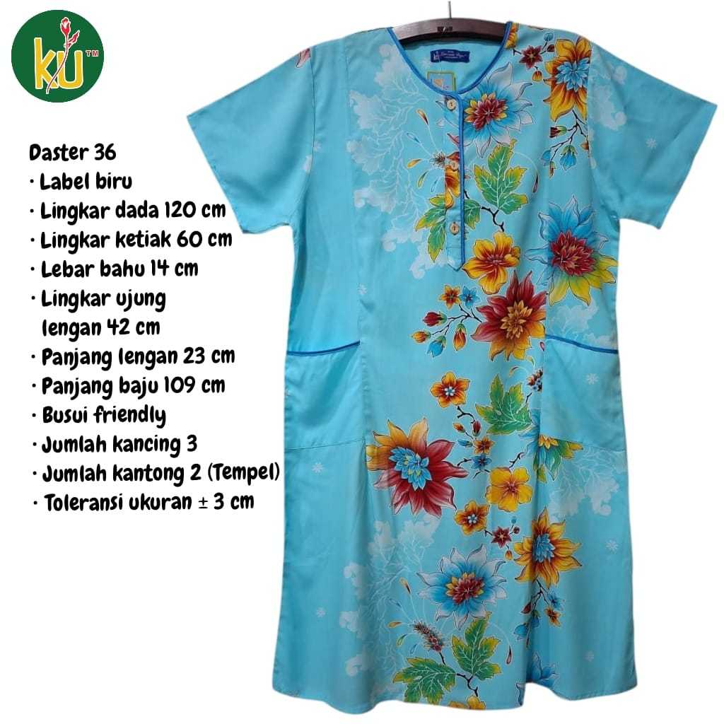 Kencana Ungu Daster 36 PPsT Blue Label Stem KUB LD 120 3 ปุ่มพยาบาลแม่พยาบาลกระเป๋า 2 รายการคอ Varia