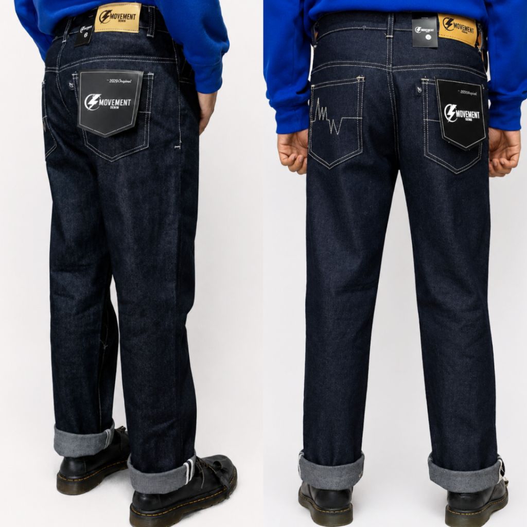 Indigo Selvedge Denim Pants สําหรับเด็กอายุ 8-13 ปี Raw Denim Standard Ivory Selvedge Line