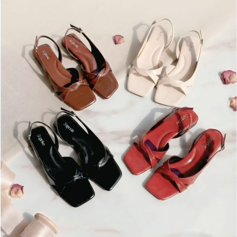 SOPRISE Kiira Cross Strap Slingback Womens Block Heels Strap