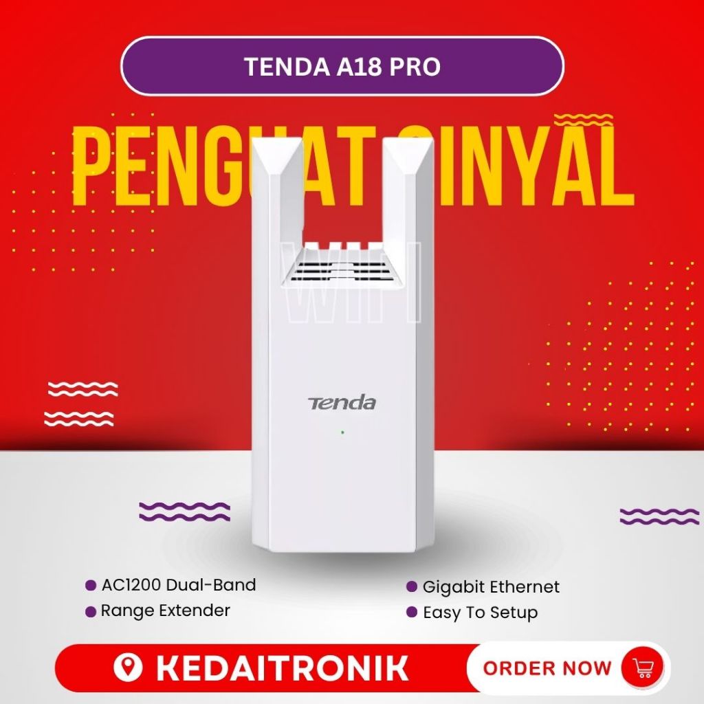 Tenda A18 Pro AC1200 WiFi Repeater Range Extender เครื่องขยายสัญญาณใหม่