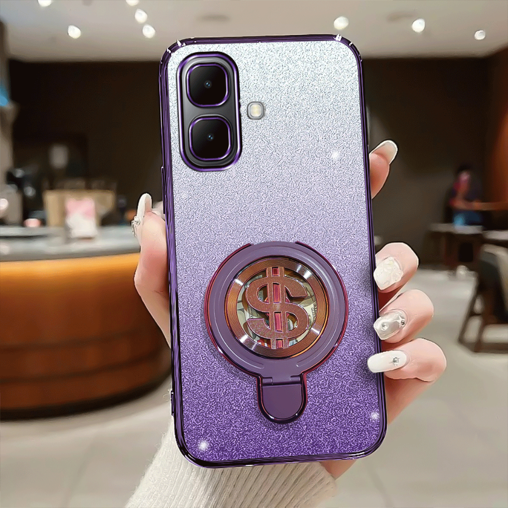 Infinix Smart 20 Softcase Blink Blink Luxury Glitter Ring Dollar Case