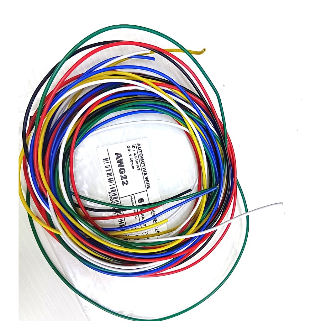 สายธรรมดา AWG22 TINNED CU CABLE 6 สี awg 22 สายสําหรับอุปกรณ์เสริม ไฟส่องสว่าง ไฟ รถยนต์ / เสียงรถจั