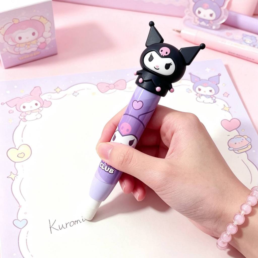 Cicibabay | (1 ชิ้น) ยางลบตัวละครน่ารัก Club Press Eraser Mechanical Eraser Stick