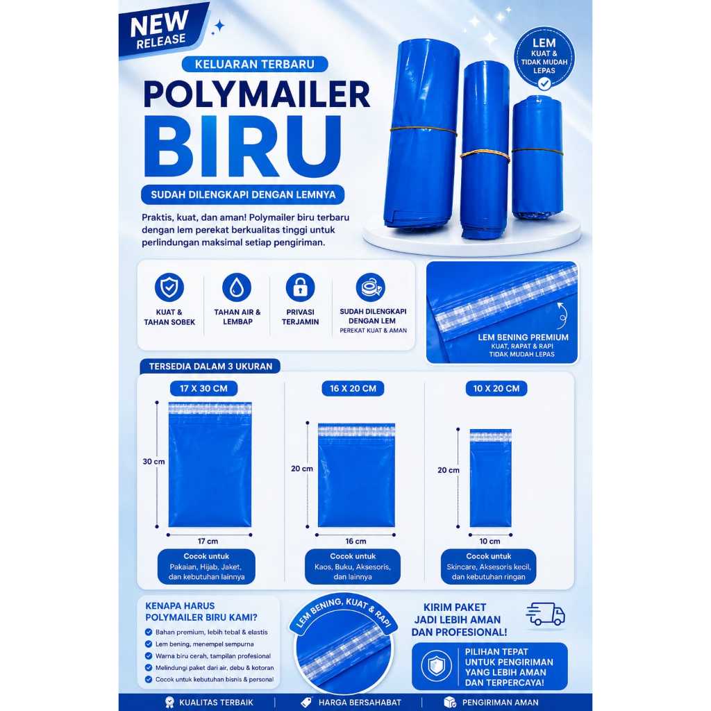 Super GLOWSSY Blue online Packing Plastic 11x20/16x20/17x30/20x30 จํานวน 100% ชิ้น