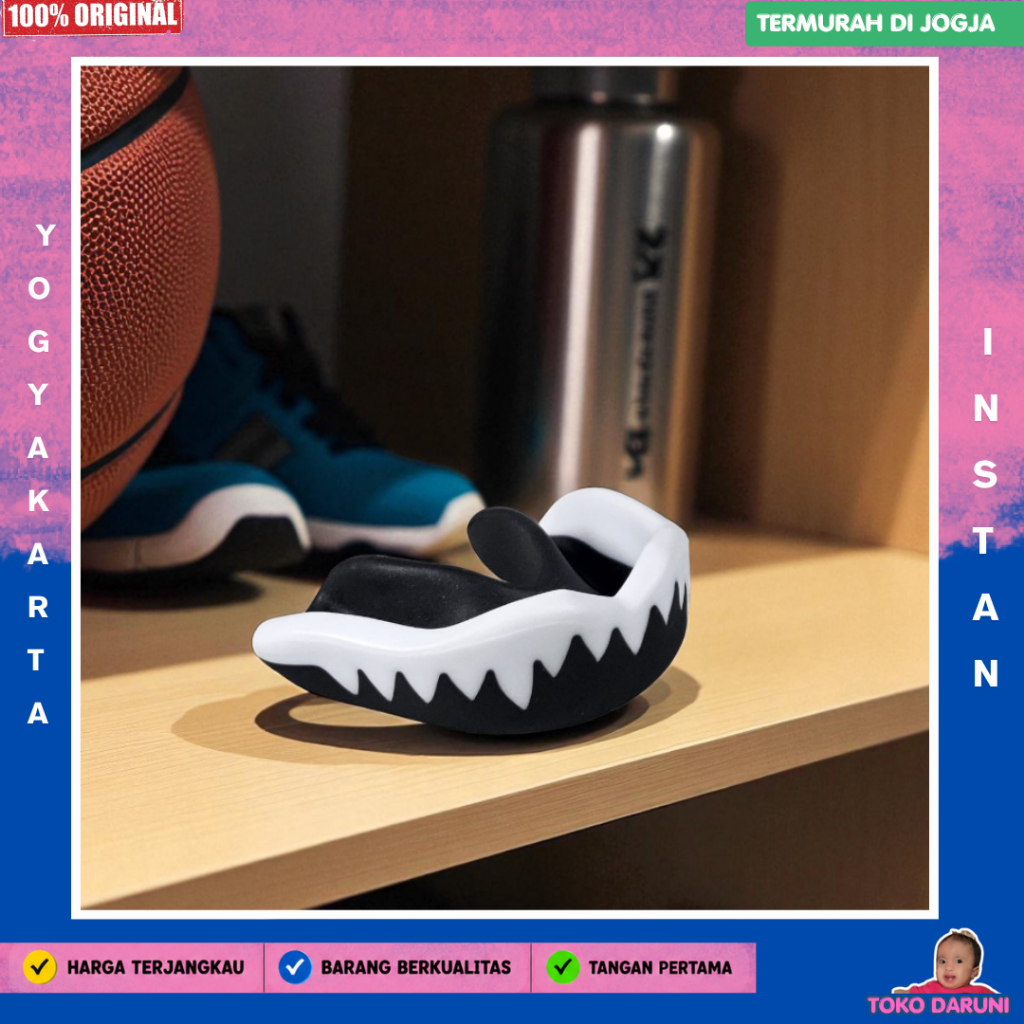 Mouth Guard Boil and Bite Adjustable Boxing MMA - TY34 - สีดําสีขาว