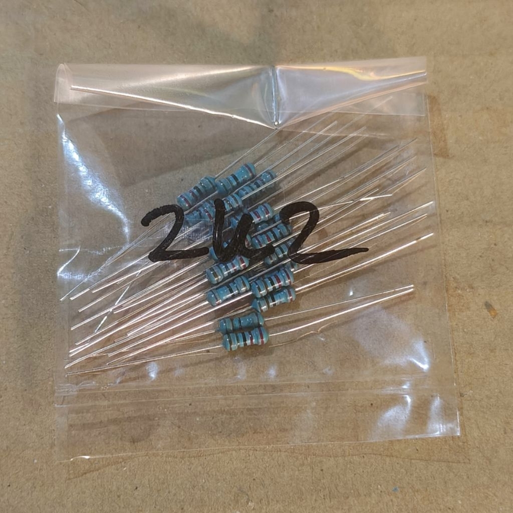 R 2K2 Ohm 0.25W 1 เปอร์เซ็นต์ตัวต้านทานฟิล์มโลหะ 2.2 K 2.2K กิโลโอห์มฟิล์มโลหะ 0.25 วัตต์ 20 ชิ้น
