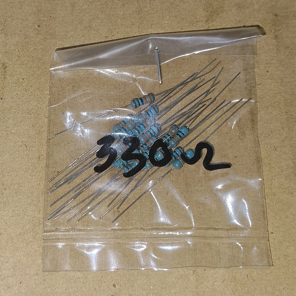 R 330 Ohm 0.25W 1 เปอร์เซ็นต์ตัวต้านทานฟิล์มโลหะ 330Ohm 330R R MetalFilm 0.25 วัตต์ 20 ชิ้น