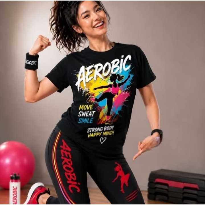 AEROBIC STRONG BODY COTTON COMBAD30S ผู้ใหญ่เสื้อยืดผู้หญิง