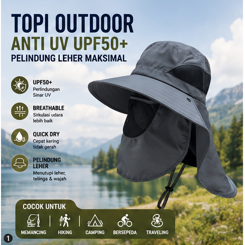 หมวกป้องกันคอ Anti UV UPF50+ กลางแจ้งสําหรับตกปลา
