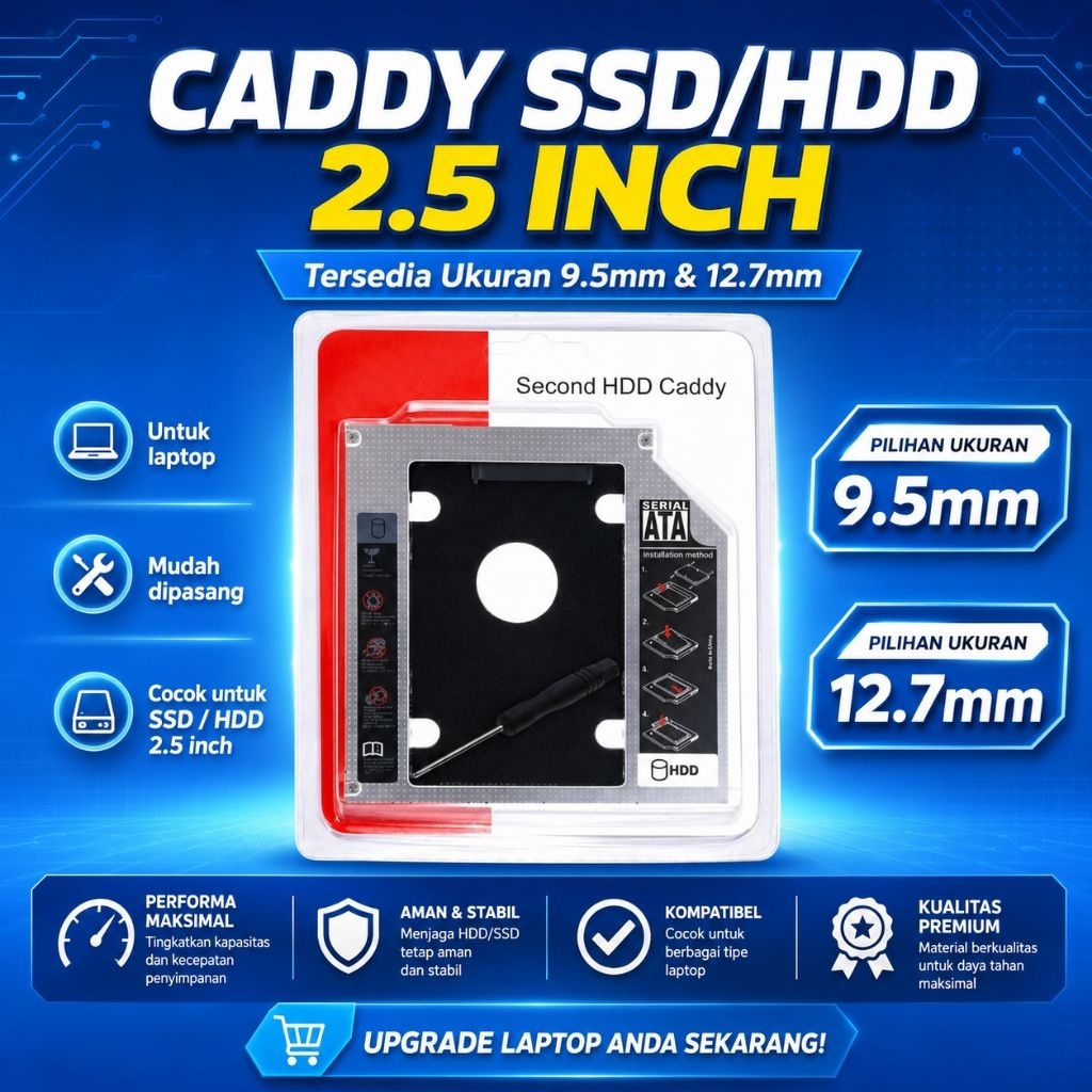 แคดดี้บาง 9.5 มม.และ 12.7 มม./แคดดี้ HDD 9.5 มม. 12.7 มม./SSD HDD แคดดี้ 9.5 มม. 12.7 มม.