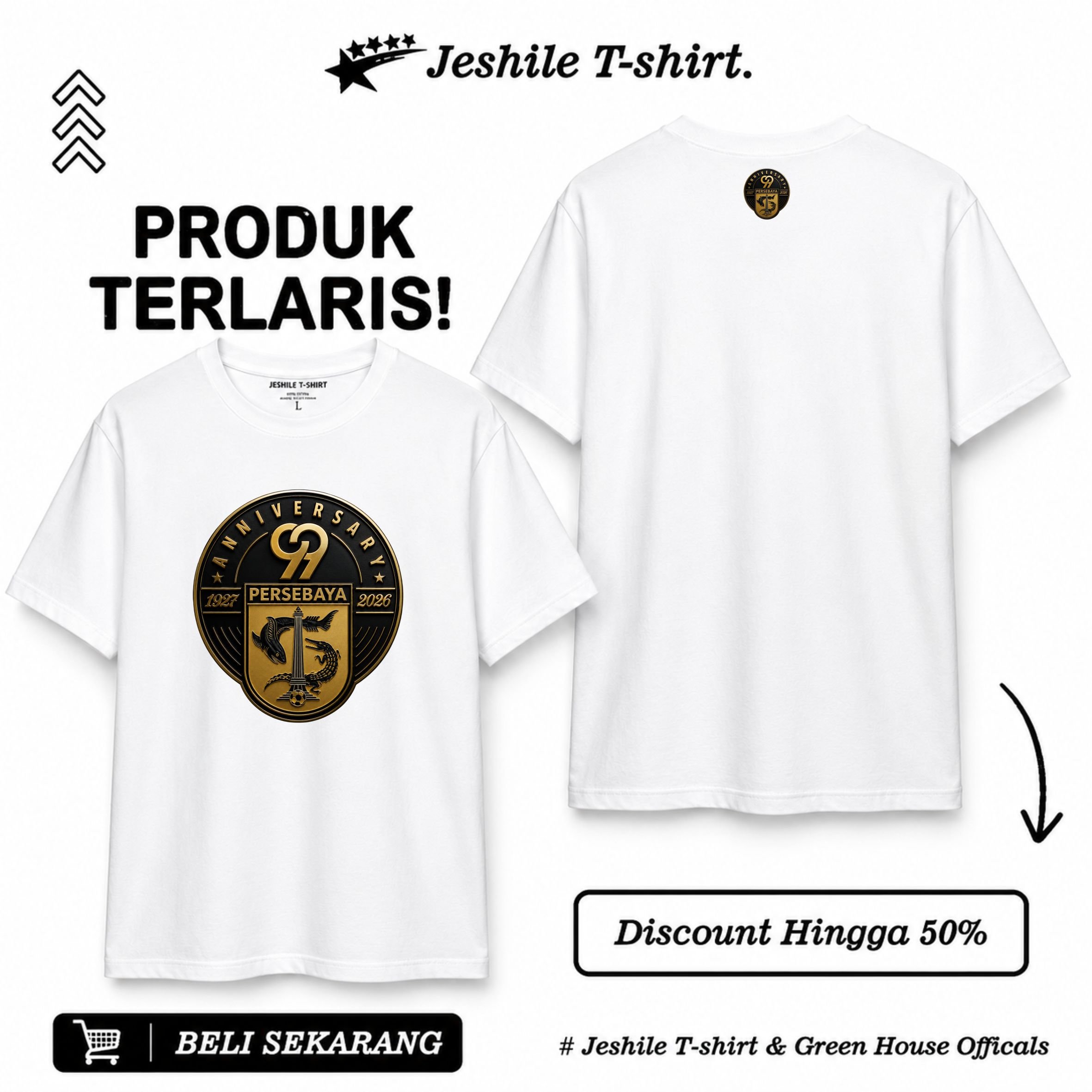 PERSEBAYA ANNIVERSARY 99TH BLACK EDITION เสื้อยืด By Jeshile T-Shirt