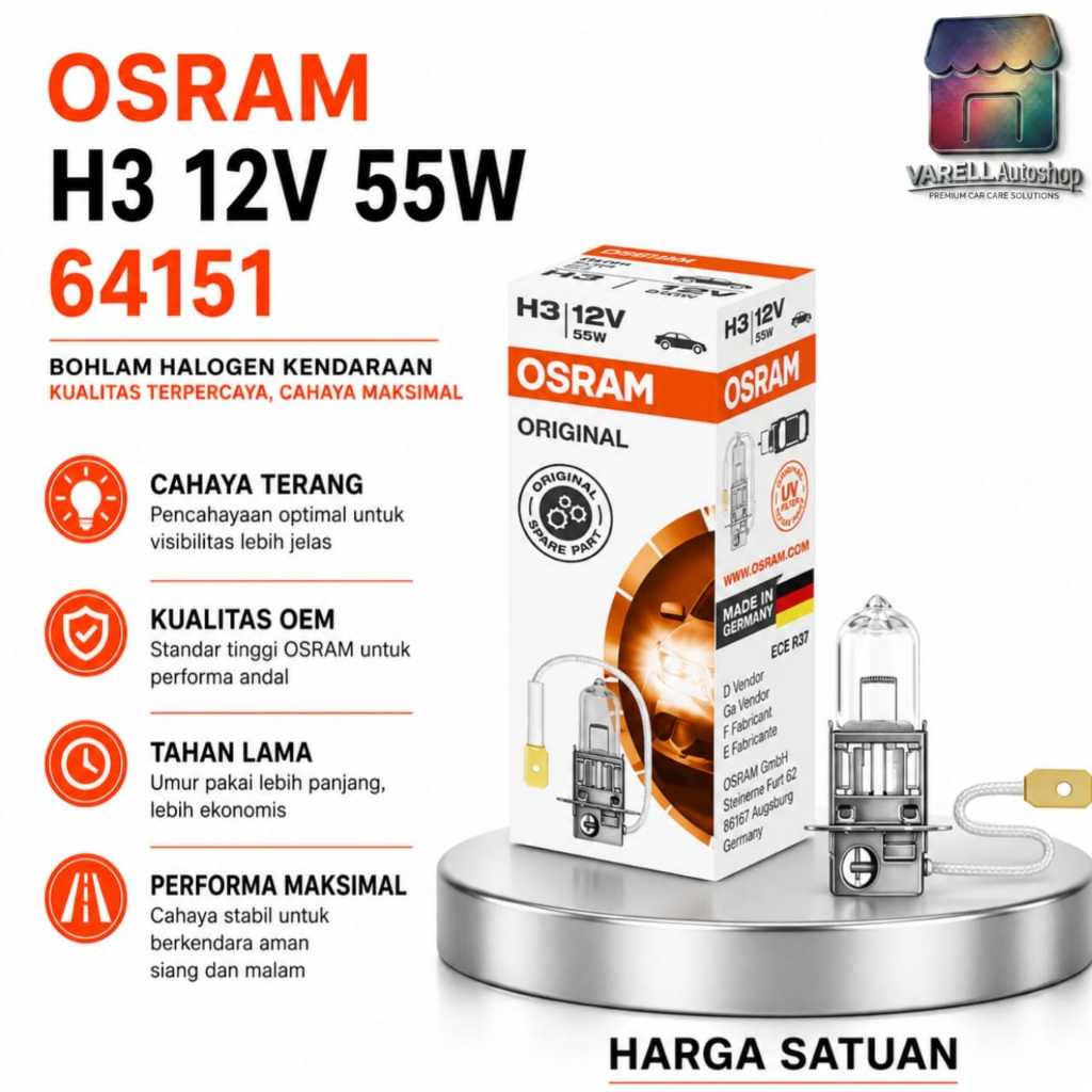 H3 12V 55W 64151 Osram หลอดไฟหมอก Mercedes Benz Gclass 20-07
