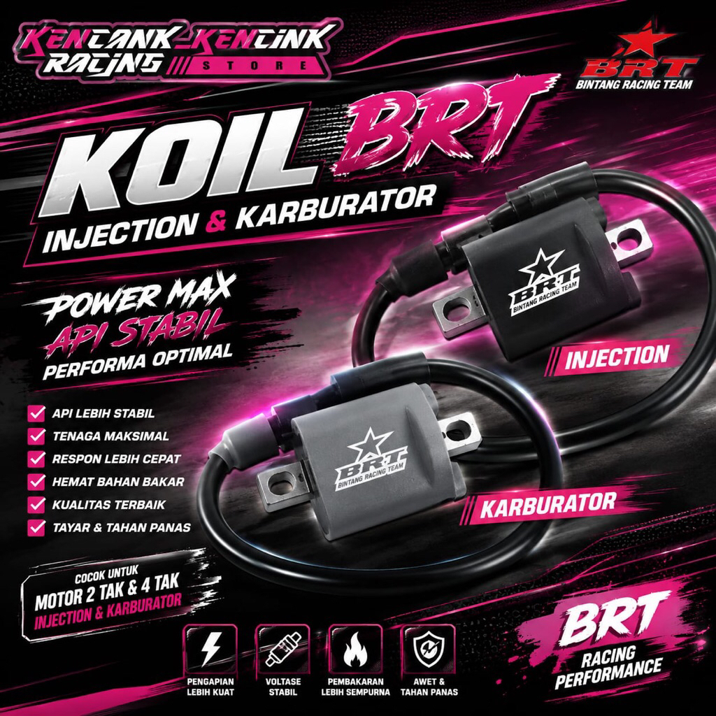 BRT COIL INJECTION COIL BRT CARBON COIL (( ฟรี BRT SPARK PLUG)) UNIVERSAL ORIGINAL BRT KC_KC RACING 