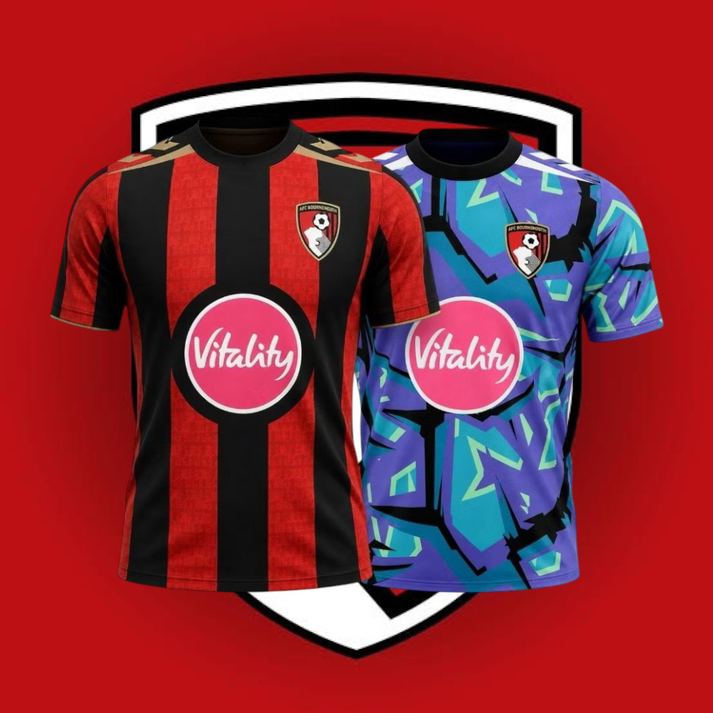 ใหม่ล่าสุด BOURNEMOUTH JERSEY 2026/2027 เสื้อฟุตบอลแบบกําหนดเองพิมพ์ลายเต็ม