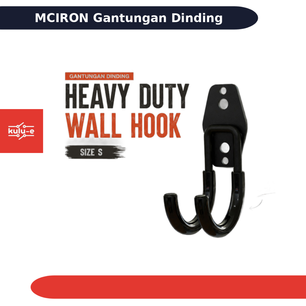 GANTUNGAN MCIRON Wall Mount Organizer Heavy Duty ขนาดเล็ก MC003 สีดํา
