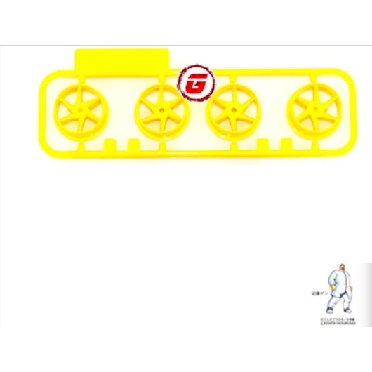 TAMIYA 19452 SPIRAL 6 SPOKE WHEEL SET สีเหลือง / MEDIUM 6 SPOKE RIM