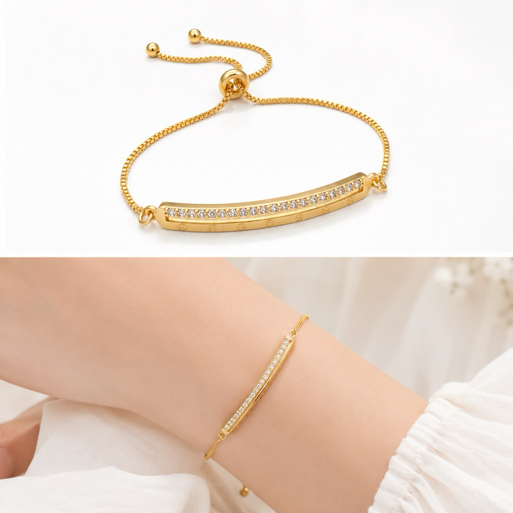 สร้อยข้อมือ Drawstring/Fleksibel ผู้หญิงไทเทเนียมหรูหรา GT166BA
