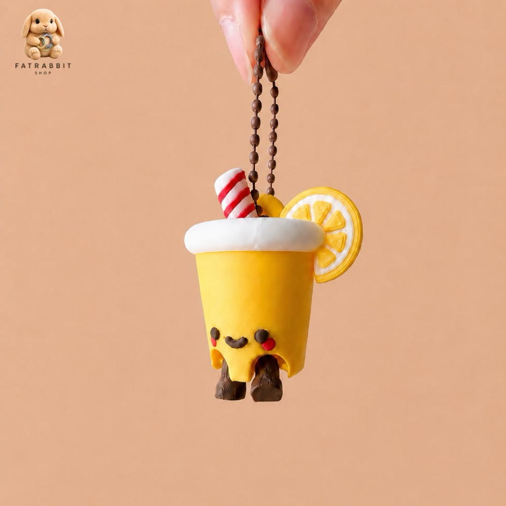GANTUNGAN Clicker 3D Print Fidget Lemonade Cup พวงกุญแจ Kawaii