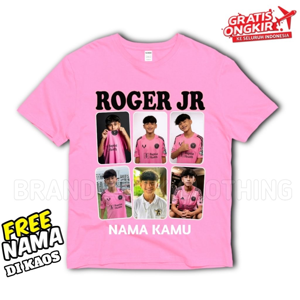 Inter Miami Roger JR Kids T-Shirt - เสื้อผ้าเด็กชื่อฟรี
