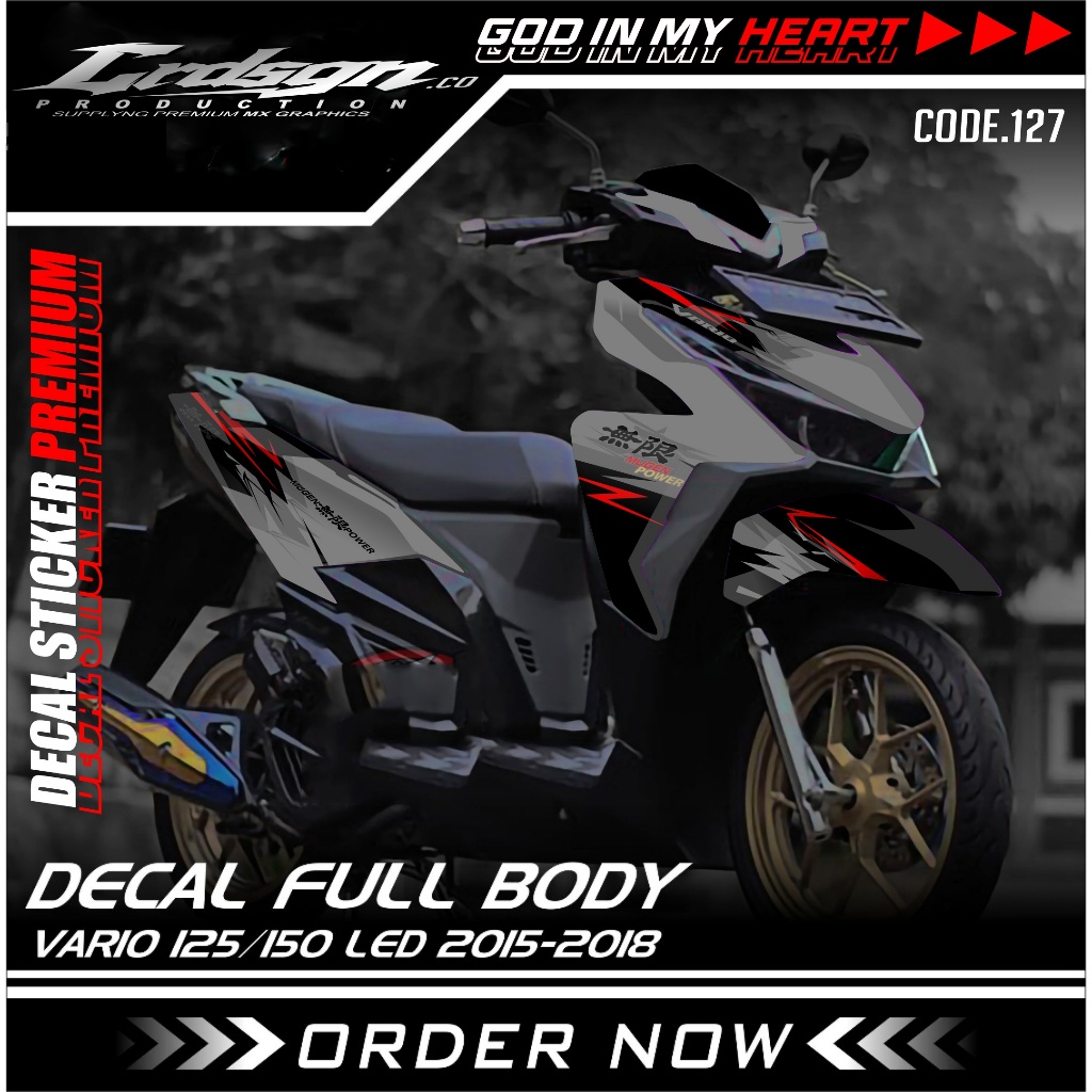 Vario Led Old 125/150 สติ๊กเกอร์รูปลอก 2015 - 2018 Mugen Motif CODE 127