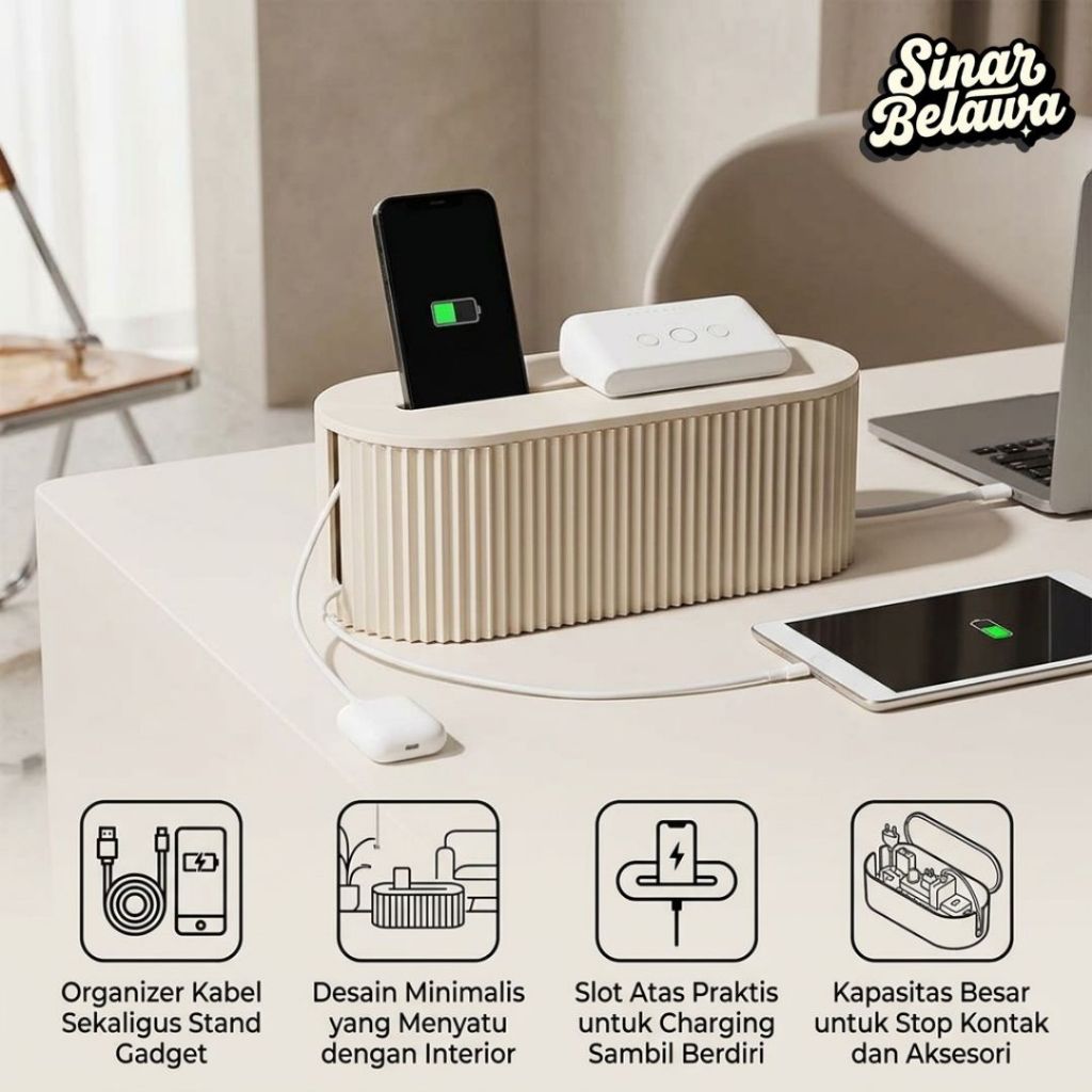 Power Strip Box Holder Stand HP Tablet Aesthetic