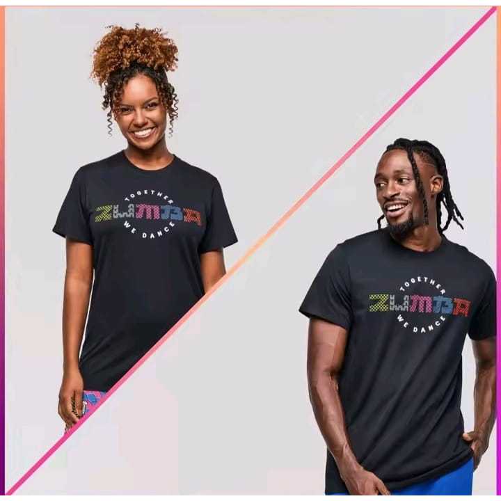 ZUMBA เสื้อยืดกีฬา UNISEX DANCE ZUMBA ไปยังผ้าฝ้าย COMBAD30S