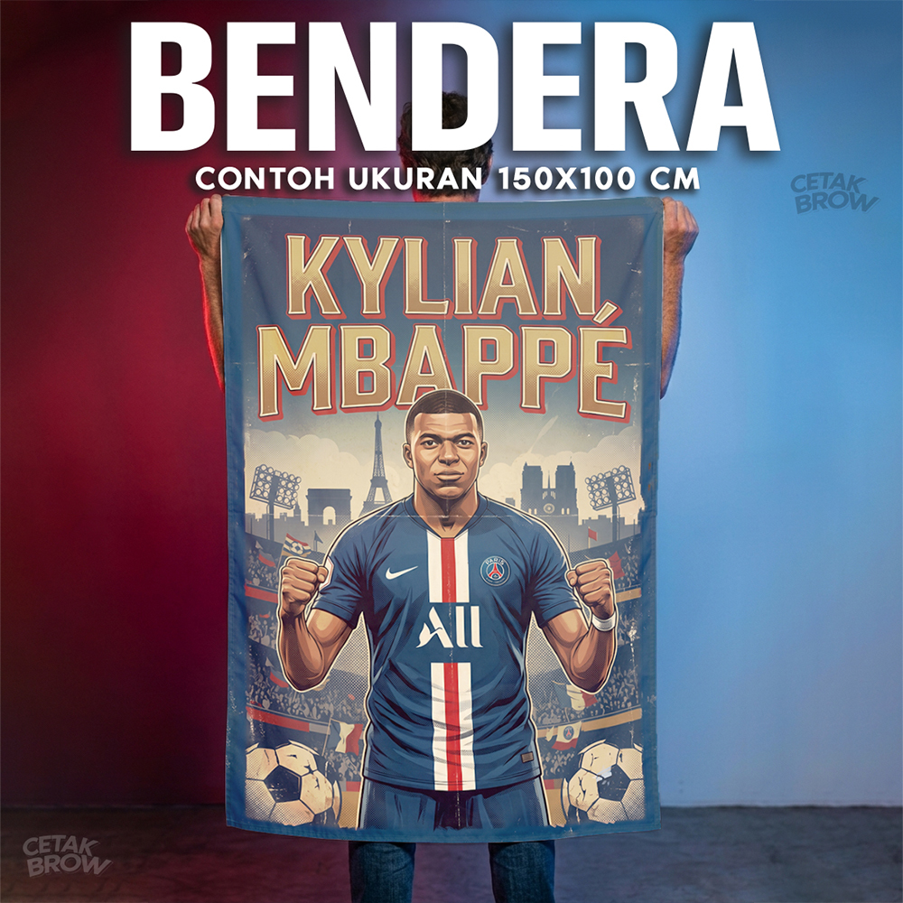 Kylian Mbappe PSG Paris Saint Germain France Flag Room Fans Ball