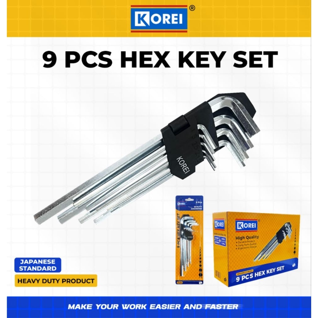 KOREI KEY L SET LONG HEX KEY 9 ชิ้น