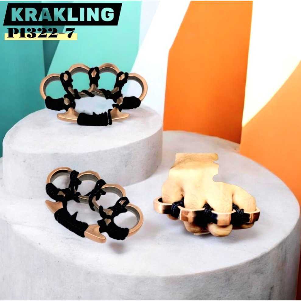 Knuckle Duster Full Metal 4 ห่วง Grip Ergonomic Gold สีแบบพกพากลางแจ้ง