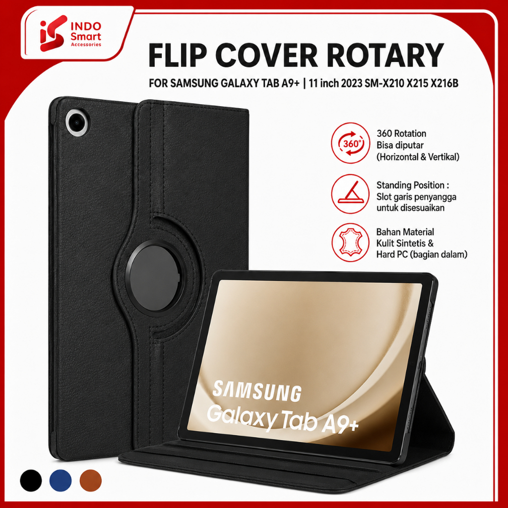 ซัมซุงแท็บ A9+ 5G | เคส Samsung Tab A9+ | 11 นิ้ว Galaxy LTE 5G Plus Flip Cover Casing Rotary