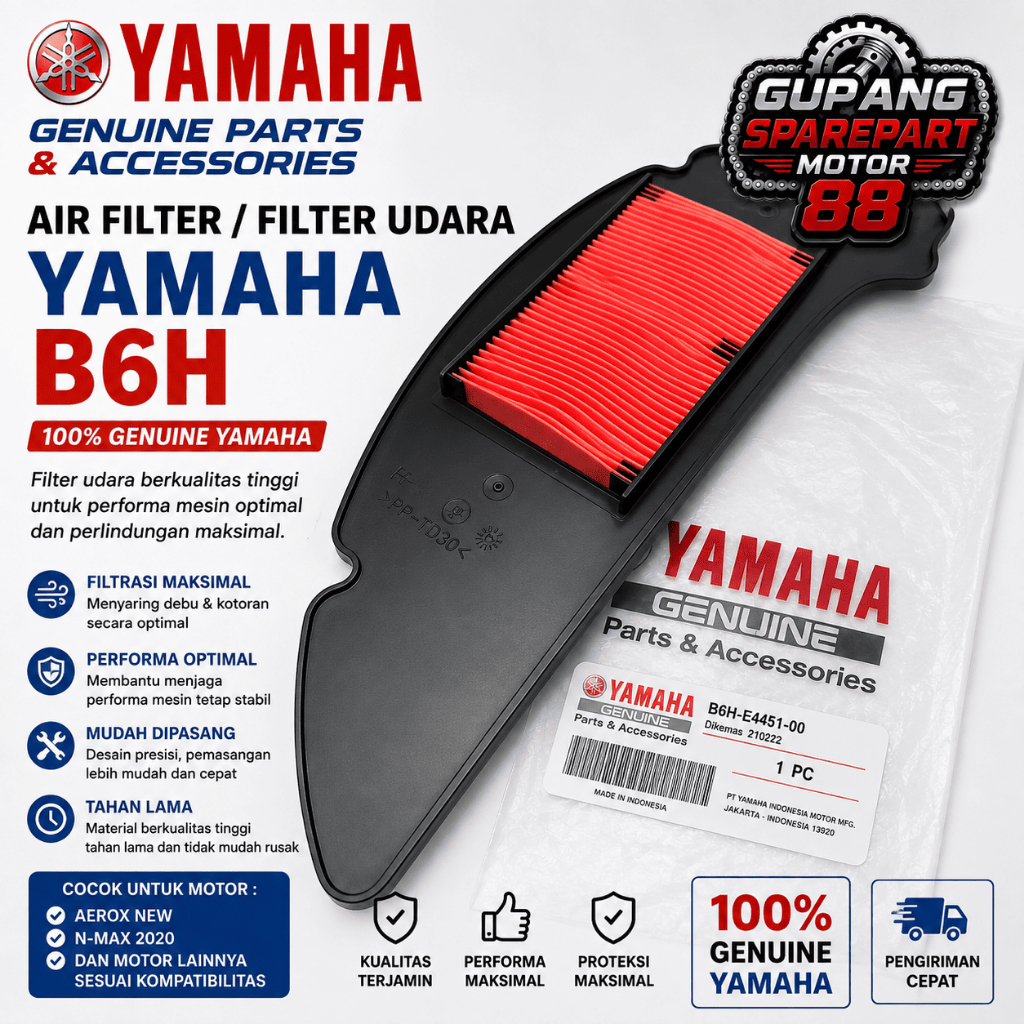 B6H-E4451-00 ORIGINAL AIR FILTER B6H YAMAHA AEROX NEW N-MAX 2020