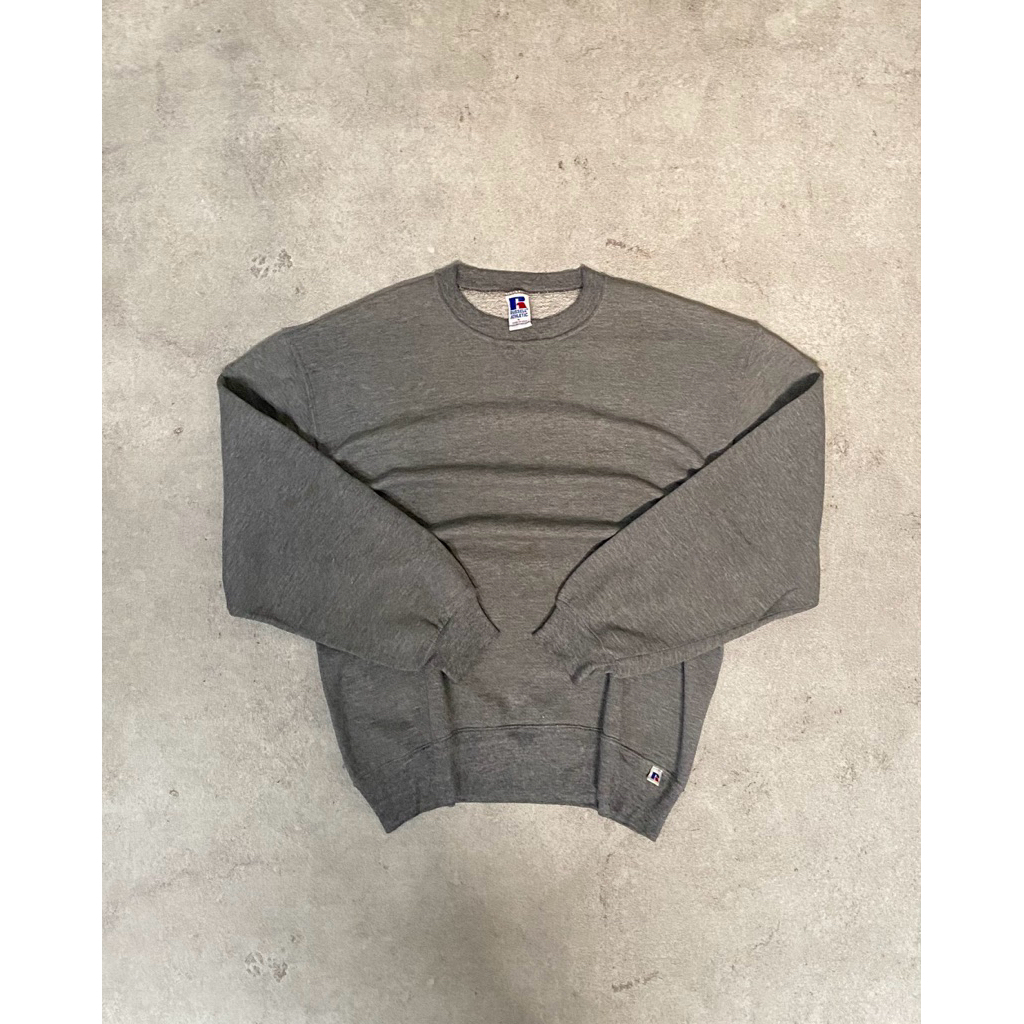 1990s Vtg Russell Athletic Heather Grey Blank Boxy Sweatshirt