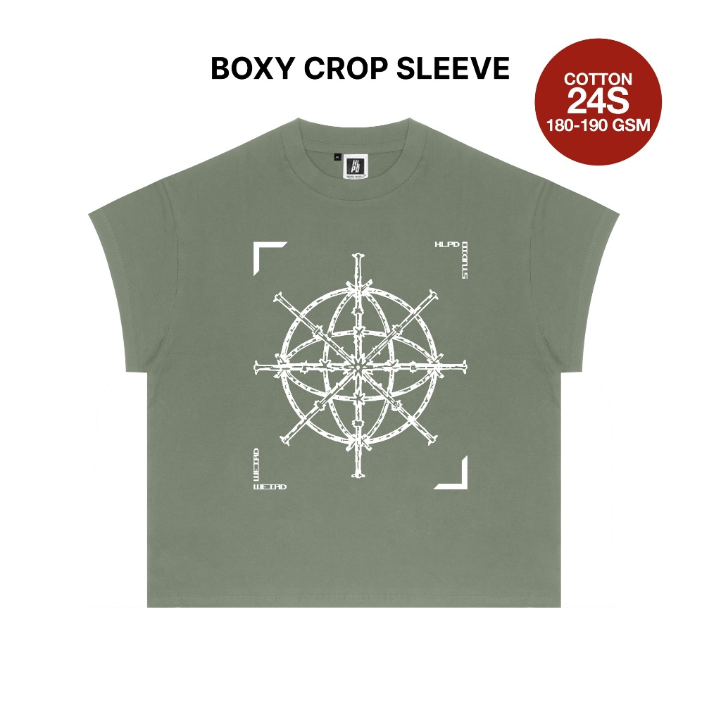 HLPDWorld Weird Boxy Crop Sleeve Tshirt เสื้อยืดผู้ชายและผู้หญิง - Knotty